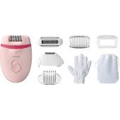 Epilator Philips Satinelle Essential BRE285/00, 2 viteze, Roz