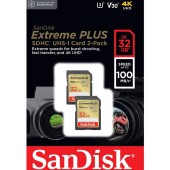 Extreme PLUS SDHC 32GB UHS-I Class 10 U3 V30 Twin-pack