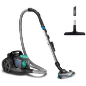 fara sac seria 5000 FC9550/09, 900 W, 1.5 l, Tehnologia PowerCyclone 7 Filtru HEPA 13, Cap de aspirare TriActive+, Negru/Verde