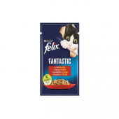 Felix Fantastic Adult, hrana umeda pentru pisici, Vita, 85 gr