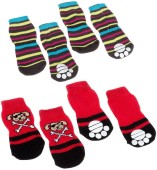 FERPLAST Şosete pentru câini, antialunecare, 4 bucăţi, diverse modele