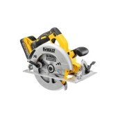 Fierastrau circular fara perii DeWALT DCS570H2T-QW, 18V, Panza 184x16mm, Taiere max 67 mm + 2 Acumulatori 18V POWERSTACK 5 Ah si Incarcator + Cutie depozitare