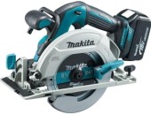 Fierastrau circular Makita DHS680RTJ, 18 V, 5000 rpm, 2 acumulatori Li-Ion, 5.0 Ah, 165 mm, incarcator, valiza (Albastru/Negru)