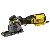 Fierastrau circular Stanley, 650 W, 5500 rpm, 89 mm, 28.5 mm adancime taiere, 3 discuri, cutie depozitare (Galben/Negru)