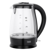 Fierbator de apa Teesa TSA1511B, 2200 W, 1.7 l, Sticla (Negru)