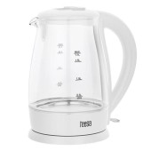 Fierbator de apa Teesa TSA1511W, 2200 W, 1.7 l, Sticla (Alb)