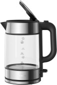 Fierbator de apa Xiaomi Electric Glass Kettle BHR7423EU, sticla borosilicata, Display LED, 1.7 L, 2200 W (Negru) 