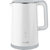 Fierbator Tefal Sense KO693110, 1800W, capacitate 1.5L, ecran digital, 5 trepte de temperatura, baza rotativa, interior inox, alb