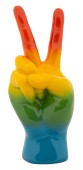 Figurina /sculptura decorativa Rainbow Hand Victory , Mauro Ferretti, 16x13x36 cm, polirasina, multicolor