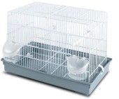 FOP Colivie pentru păsări COVA 1 albă, cu tăviţă de diferite culori 44x27x32cm