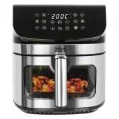 Friteuza cu aer cald iHunt Bro Air Fryer Ultra, 9 l, 1800 W, 12 programe, Afisaj LCD (Negru/Argintiu)