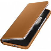 Galaxy Z Fold 3 (F926) - Husa tip Leather Flip Stand Cover- functie stand, Maro