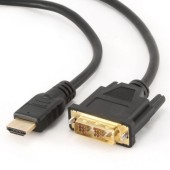 Gembird HDMI to DVI male-male cable with gold-plated connectors, 0.5m, bulk pack