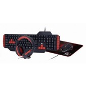 GEMBIRD Set gaming 1x Tastatura, 1x Mouse, 1x Casti, 1x Mousepad, Gembird GGS-UMG4-02, cu cablu, negru, EN layout