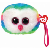 Gentuta de mana din plus TY 10 cm bufnita multicolora