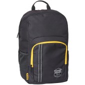 Ghiozdan scoala Mochilas Rpet Peoria, material 600D poliester, 25L - negru/galben