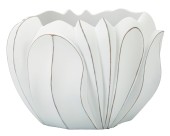 Ghiveci Gardy, Mauro Ferretti, 34.5x34.5x23.5 cm, polirasina, alb antic