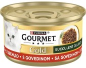 GOURMET GOLD Succulent Delight  conserve pentru pisici, cu Vită 85g