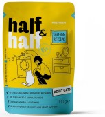 HALF&HALF plic pentru pisici adulte, bucăţi de Somon în jeleu 100g