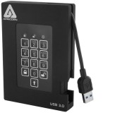 Hard Disk extern, Apricorn Aegis Padlock Fortress, 2TB, USB 3.0, Negru