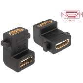  HDMI A female > female with screw hole 90° angled