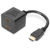 HDMI Y-Verteiler, 0,2m, gold-Negru