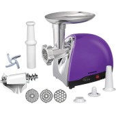 HEINNER Masina de tocat Heinner MG1600TA-UV, 1600 W, accesoriu rosii si carnati, 3 site de taiere, cutit inox, Violet