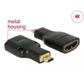 High Speed HDMI with Ethernet – HDMI Micro-D male > HDMI-A female 4K black