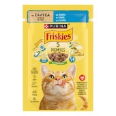 Hrana umeda pentru pisici Friskies Adult, Somon in Sos, 85 g