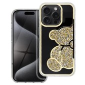 Husa pentru Apple iPhone 11, OEM, Teddy Bear, Negru/Auriu