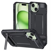 Husa pentru iPhone 15 - Techsuit Hybrid Armor Kickstand - Black