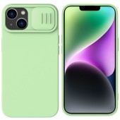 Husa pentru iPhone 15 Plus - Nillkin CamShield Silky MagSafe Silicone - Mint Green