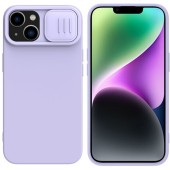 Husa pentru iPhone 15 Plus - Nillkin CamShield Silky MagSafe Silicone - Misty Purple