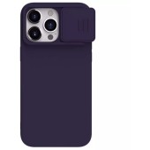 Husa pentru iPhone 15 Pro - Nillkin CamShield Silky MagSafe Silicone - Dark Night Purple