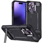 Husa pentru iPhone 15 Pro - Techsuit Hybrid Armor Kickstand - Black