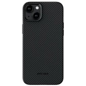 Husa Protectie Spate Pitaka MagEZ Pro 4 Aramida 600D compatibila cu Apple iPhone 15 Plus, MagSafe (Negru/Gri)