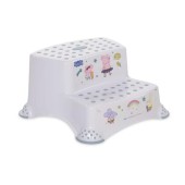 Inaltator dublu pentru baie Disney, antiderapant, cu insertii de cauciuc, rezistent, Piggy Nordic White