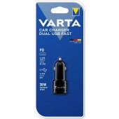 Incarcator auto Varta 57932101401, 1x USB 2.4A/1x USB Type-C 3.0A