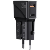 Incarcator de Priza USB, Type-C cu Adaptor EU, UK, US, AUS - Yesido (MC17) - Black