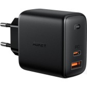 Incarcator retea AUKEY OMNIA Mix, 65W Dual-port, USB, USB Type-C (Negru)