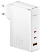 Incarcator Retea Baseus GaN5 Pro CCGP100202, 140W, 2x USB-C + 1x USB-A, cablu USB-C la USB-C (Alb)