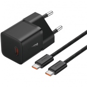 Incarcator Retea Cu Cablu USB-C Baseus GaN5 P10110900113-00, 20W, 3A, 1 x USB-C (Negru)