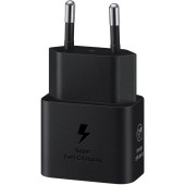 Incarcator retea fara cablu Samsung, Type C, 25W, Super Fast Charging, Negru