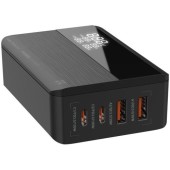 Incarcator retea Serioux QC100WGAN, 100W, tehnologie GaN, 2x USB-C,2x USB-A, Negru