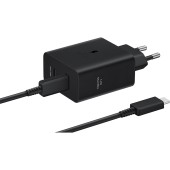 Incarcator Samsung Super Fast Charger Adapter EP-T5020XBEGEU, 50W, 2xUSB-C, PD 3.0, Negru