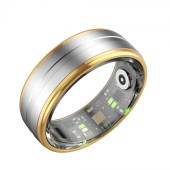 Inel iSEN R06 Smart Ring Silver Gold, HR, SpO2, Monitorizare somn, Contor pasi, Multi Sport, Aplicatie dedicata: QRing, 15mAh, 5ATM