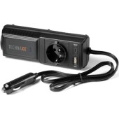 Invertor de tensiune Technaxx TE21, 200W, alimentare 12V, iesire 230V, USB-A, USB-C (Negru)