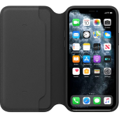 iPhone 11 Pro - Husa Flip tip Leather Folio, deschidere orizontala - Negru