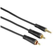 Jack 3.5 mm Male - 2x RCA Male, 3m, negru, 122299