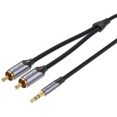 Kabel audio 2xRCA do 3.5mm Vention BCNBF 1m (szary)